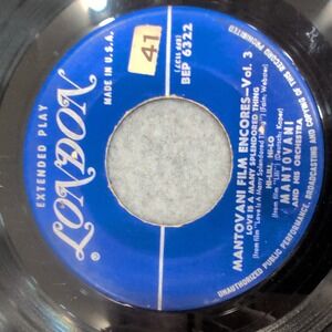 Mantovani Film Encores Vol 3 London Records BEP 6322 7 Inch EP Vinyl 45 RPM